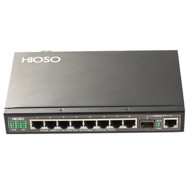 Poe Ethernet Schakelaarnetwerk 8 Havens met 1 Haven DC48V van Gigabit Combo